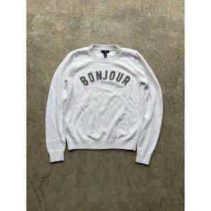 Gap Bonjour Ivory Cream Long Sleeve Knit Pullover Sweater Womens Size S
